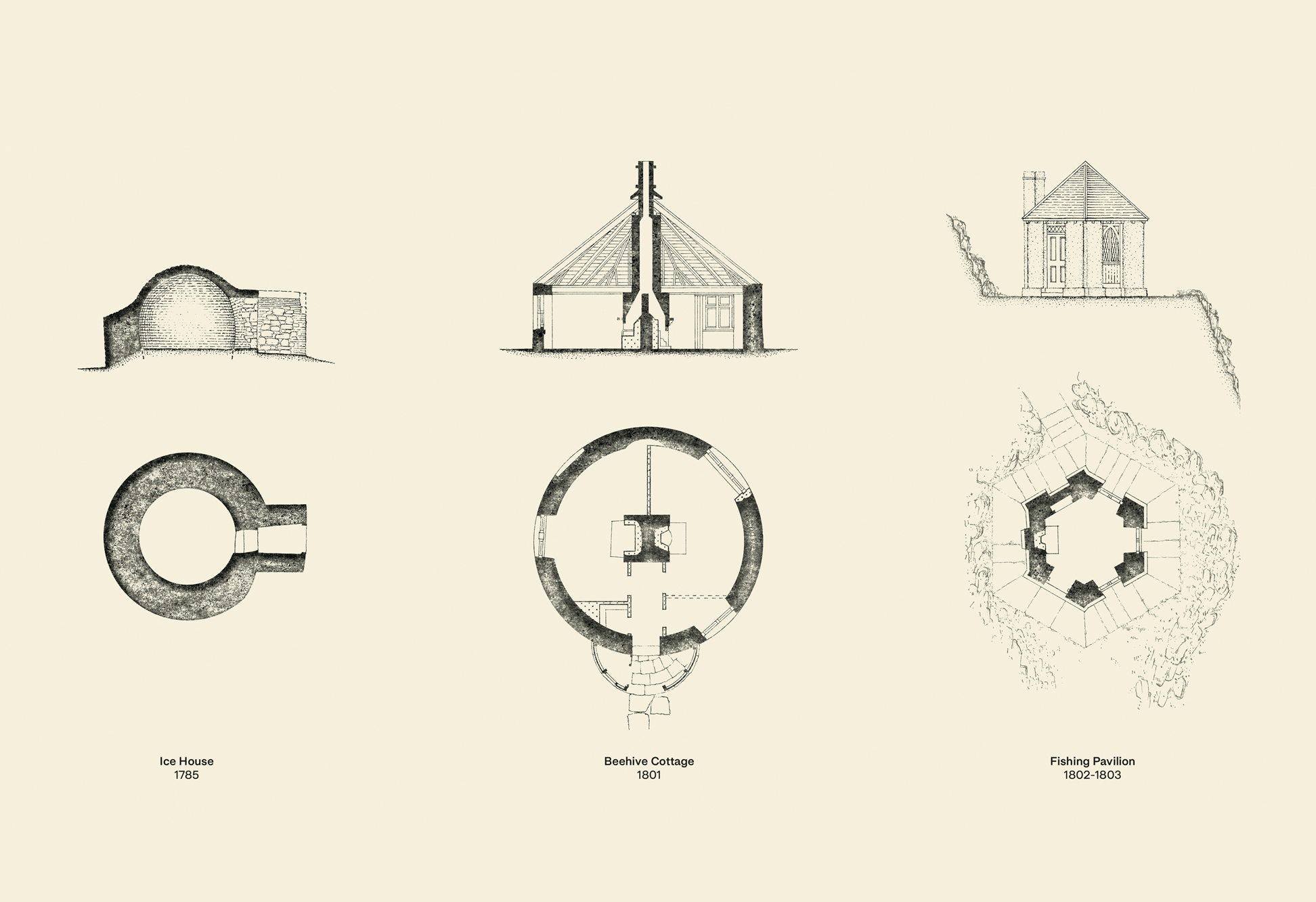 Measured studies of Argyll's historic micro-architecture, documenting the enduring forms, proportions and construction techniques that informed the architectural language of Glen Aray TRS.